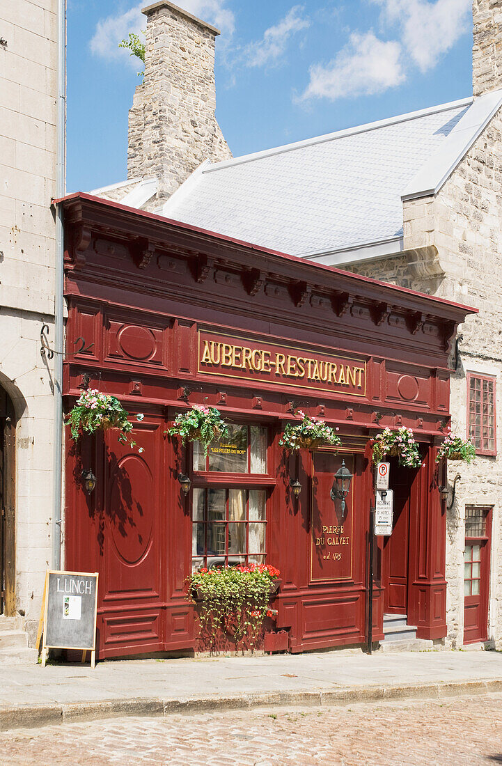 Restaurant In A Street Of Old Montreal; Montreal Quebec Canada