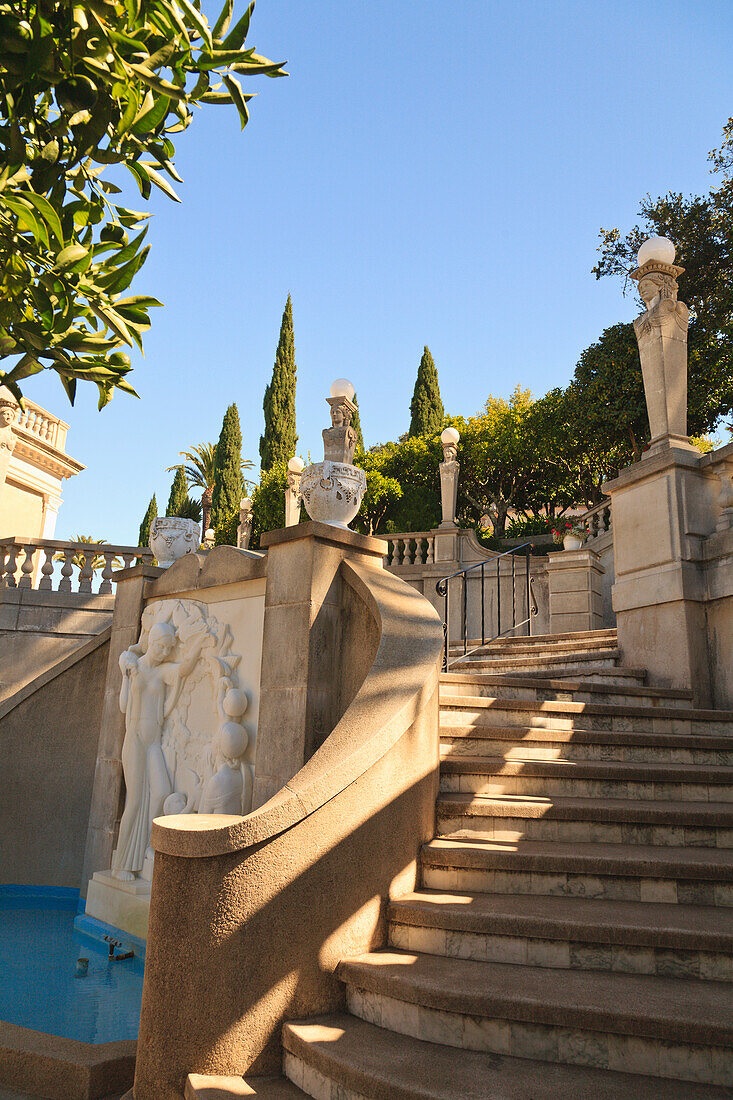 Hearst Castle A Mediterranean Style Mansion Atop A Hill Near San Simeon; California United States Of America