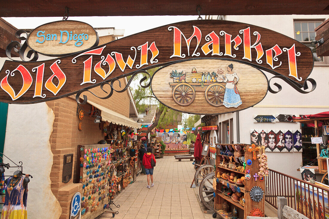 Schild für den Old Town Market in der Altstadt; San Diego Kalifornien Vereinigte Staaten Von Amerika