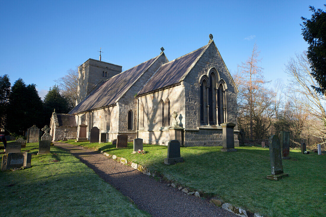 A Church And Cemetery; Beamish Valley; Northumberland England