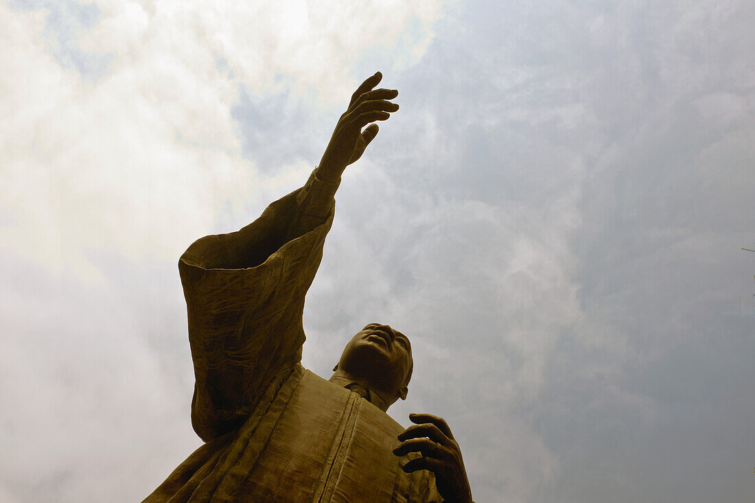 Low Angle View of Martin Luther King, Jr. Statue, University of Texas, Austin, Texas, USA