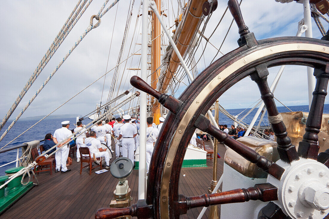 Onboard The Four-Mast Barquentine, Chilean Navy Training Ship Esmeralda In Hanga Roa Harbour, Rapa Nui (Easter Island), Chile