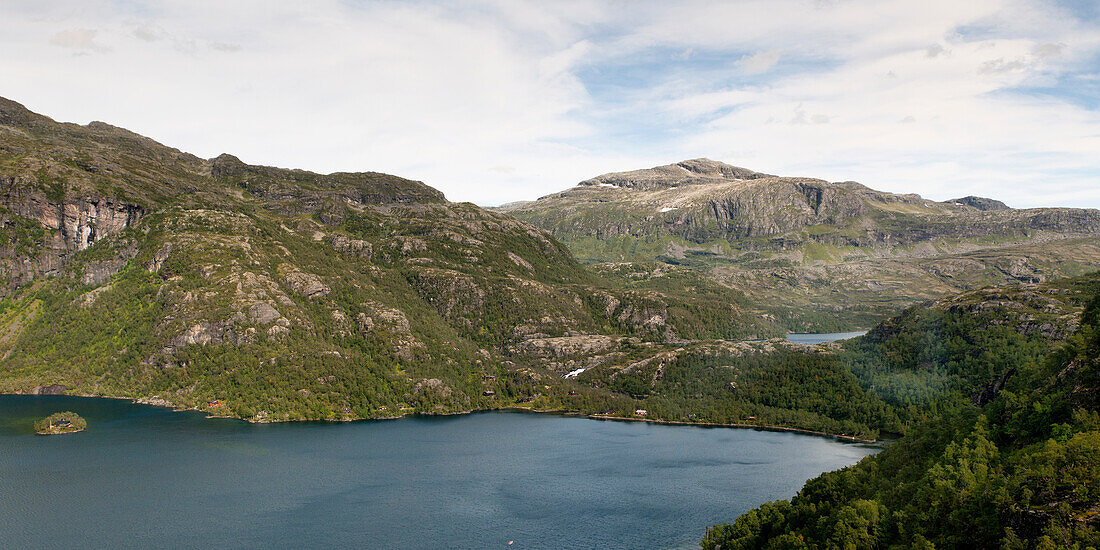 Waterway And Mountains; Highlands Norway