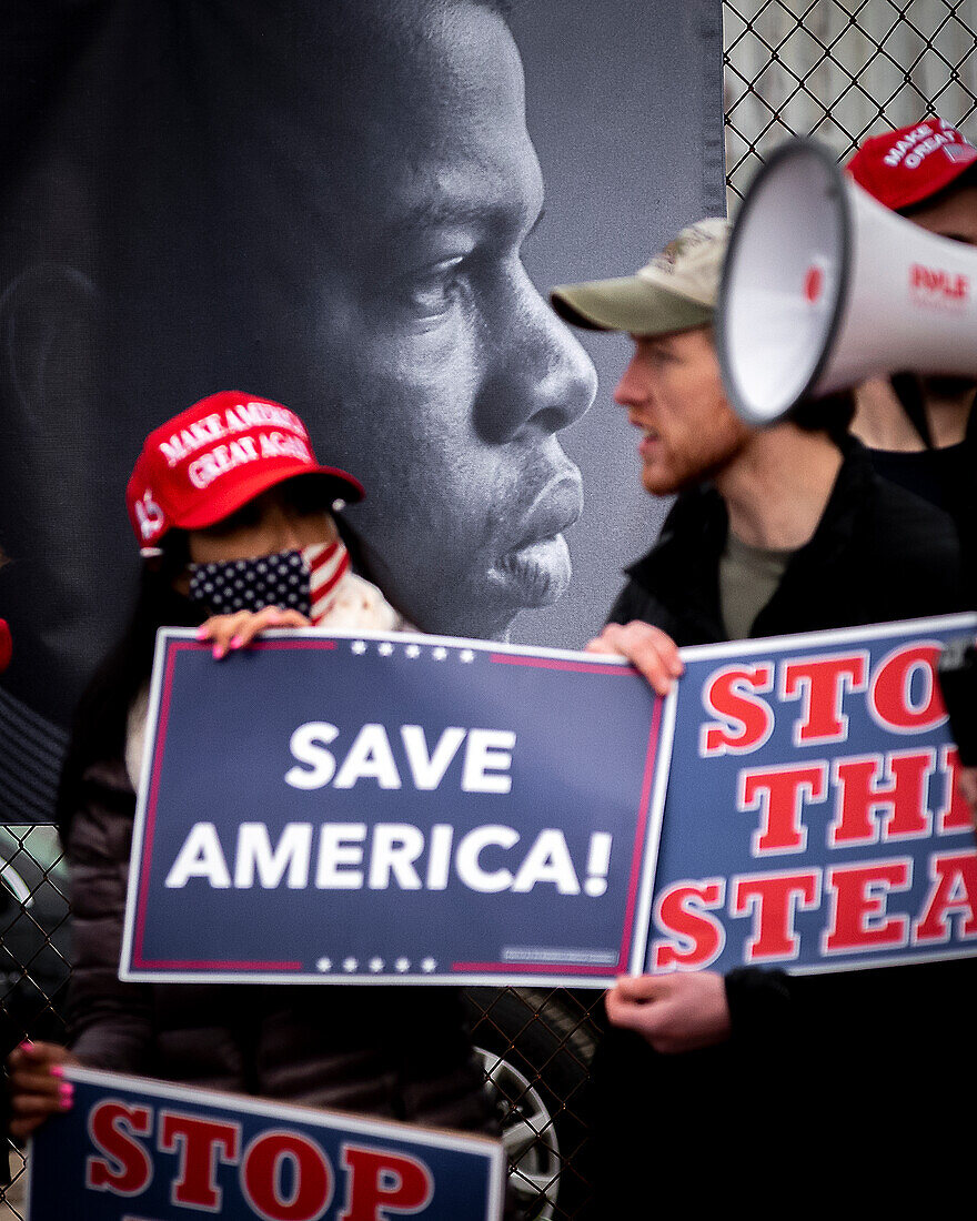 Straßenprotest während der Joe-Biden-Kundgebung, Atlanta, Georgia, USA