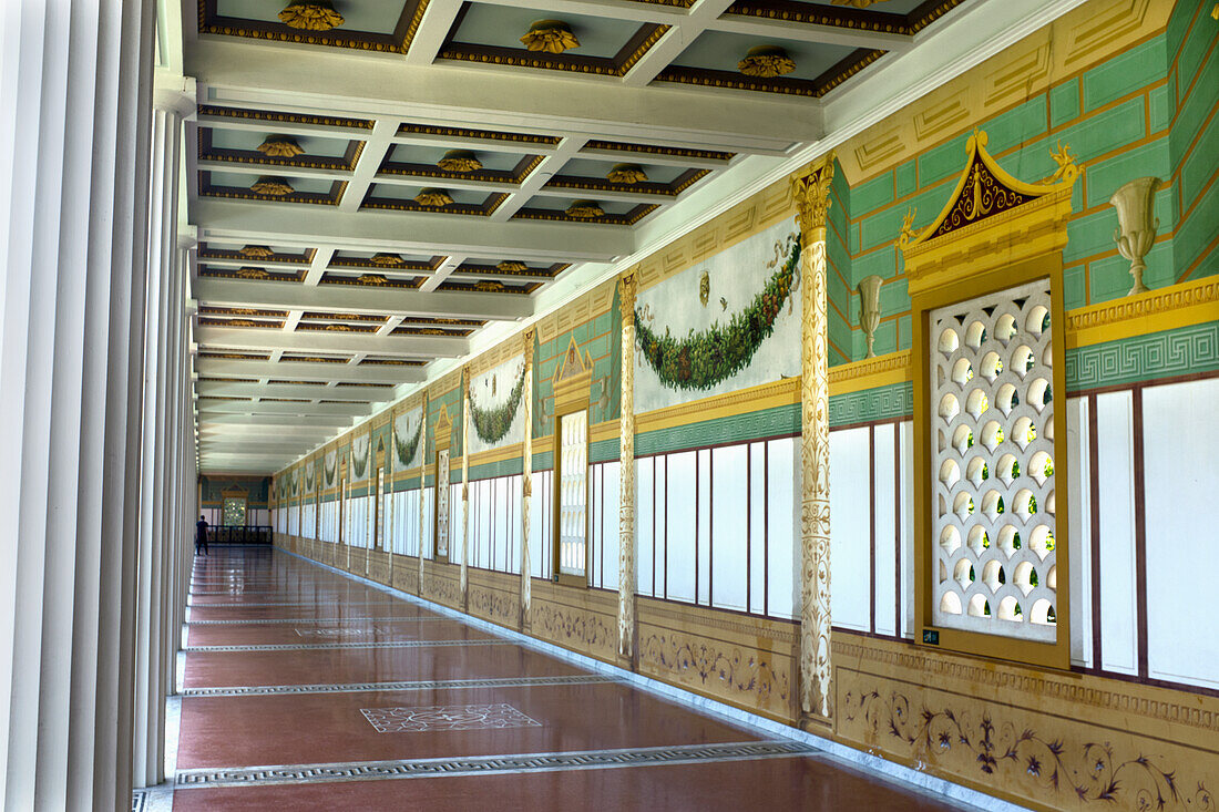 Covered Colonnade, Getty Villa Museum, Pacific Palisades, California, USA