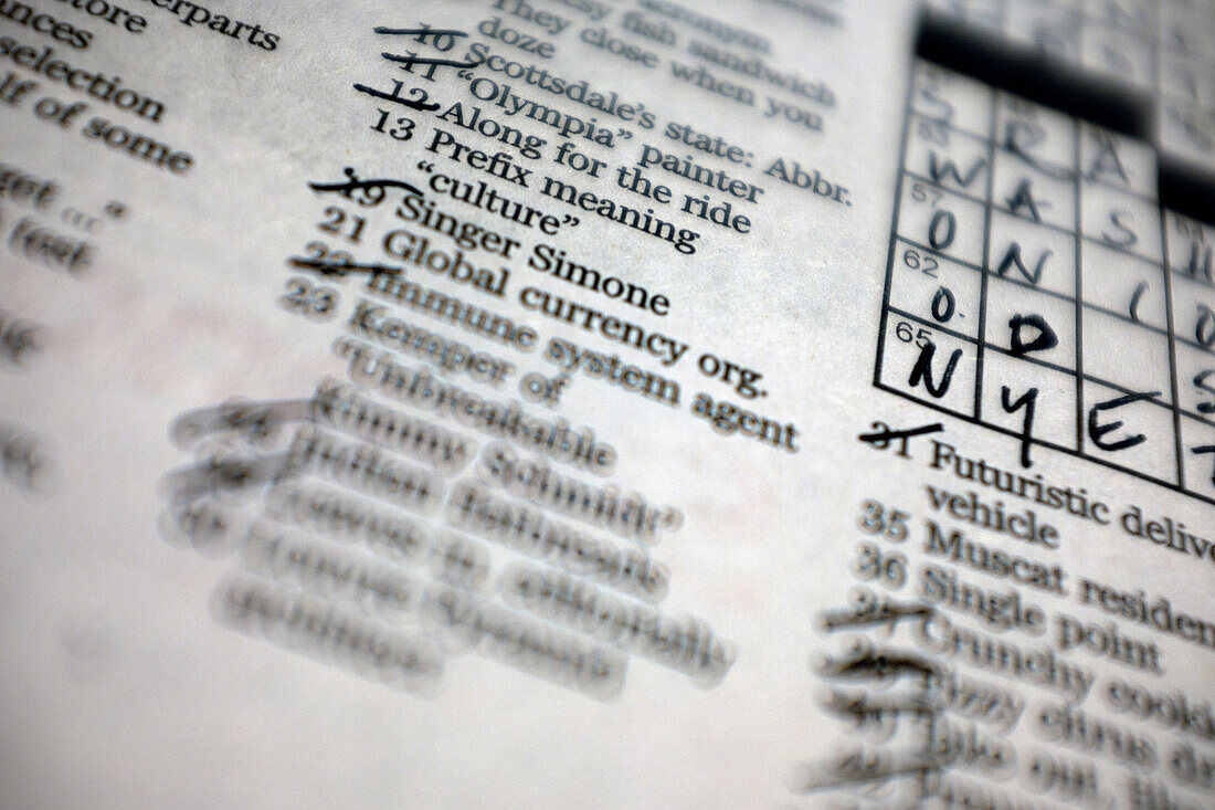 Newspaper Crossword Puzzle