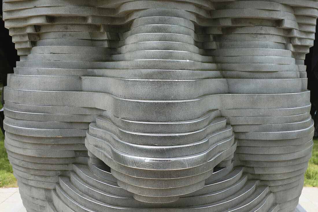 Close-up of Aluminum Statue of Arthur Fiedler, Boston, Massachusetts, USA