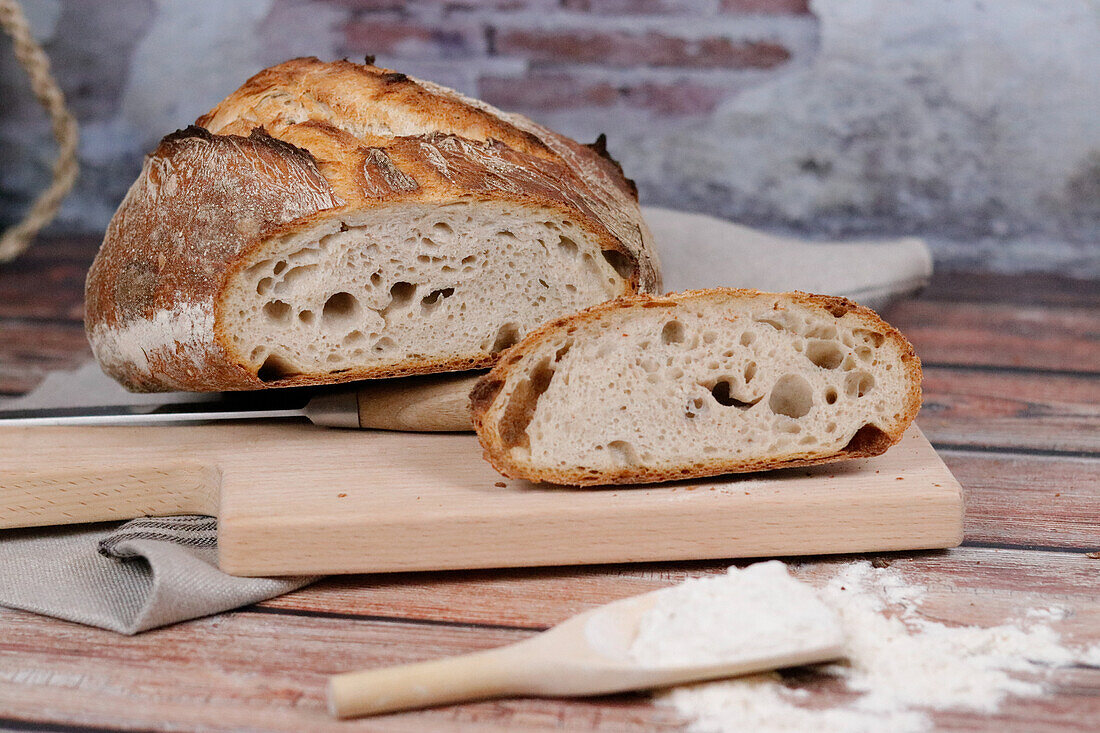 Pane Sera (Italian bread made from sourdough)