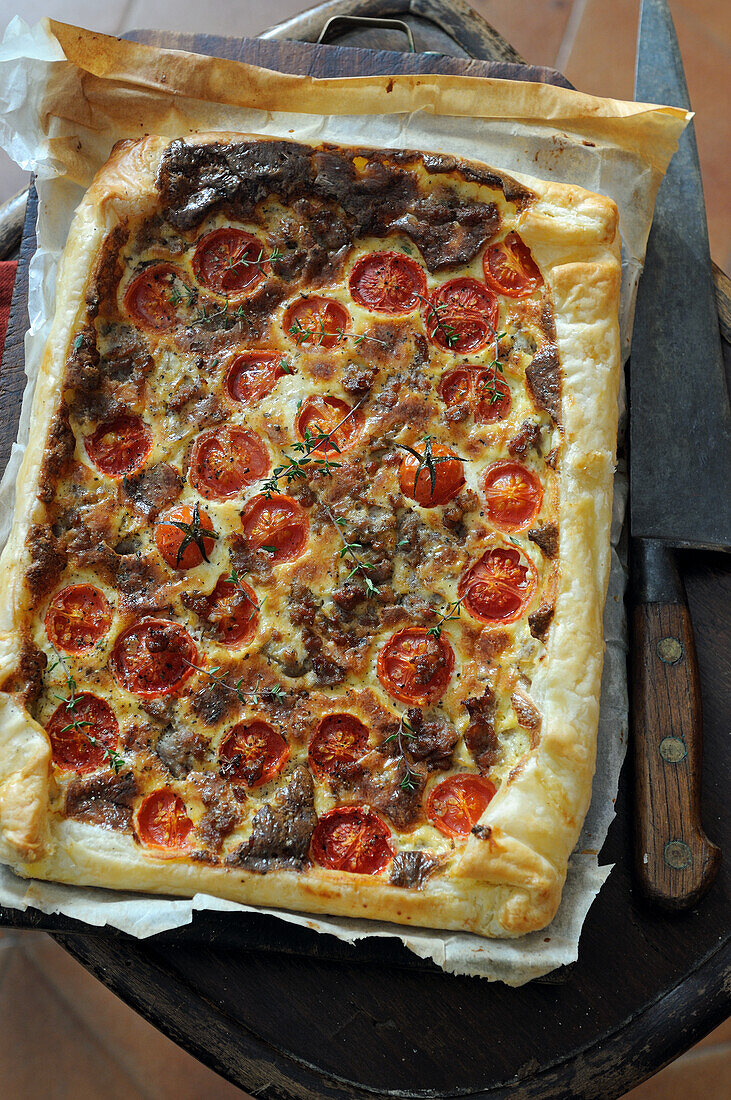 Hausgemachte Tomaten-Flan-Tarte