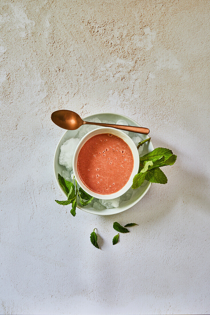 Watermelon soup with mint