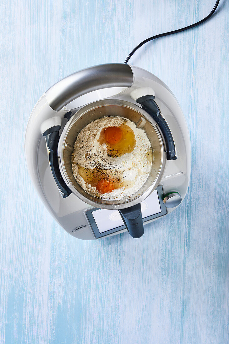 Dough mix for cronuts in the mixer