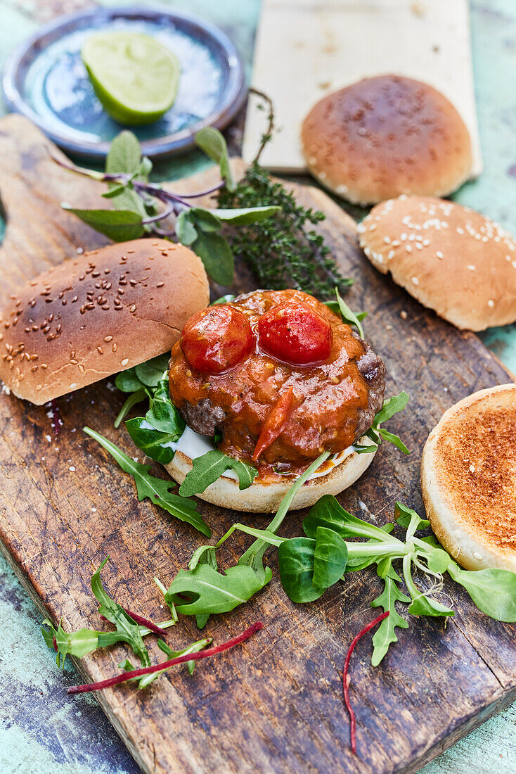 Tomato chilli burger