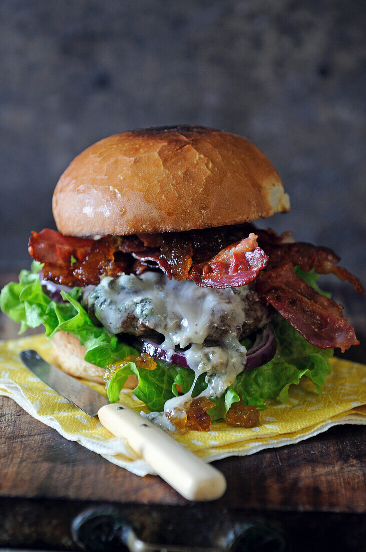 Gorgonzola bacon cheeseburger