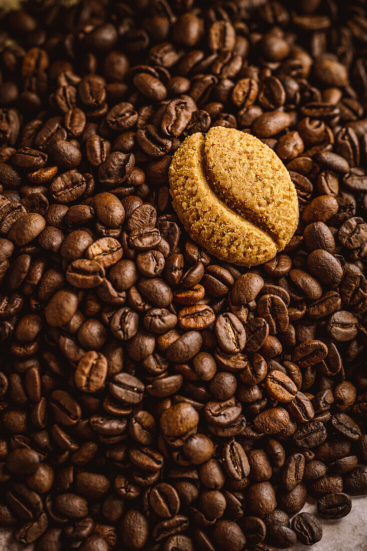 Coffee beans and coffee biscuits