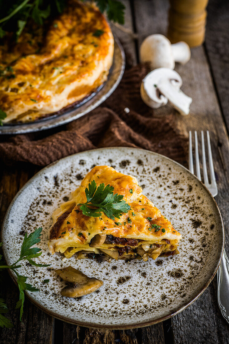 Lasagne with mushrooms