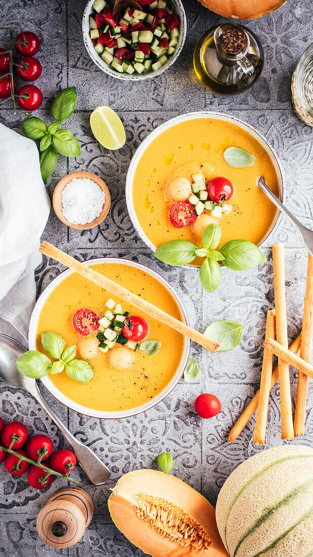 Cantaloupe gazpacho