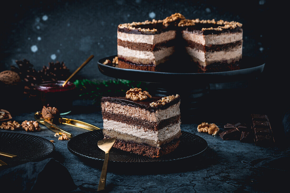 Slovak Rum Walnut Cake