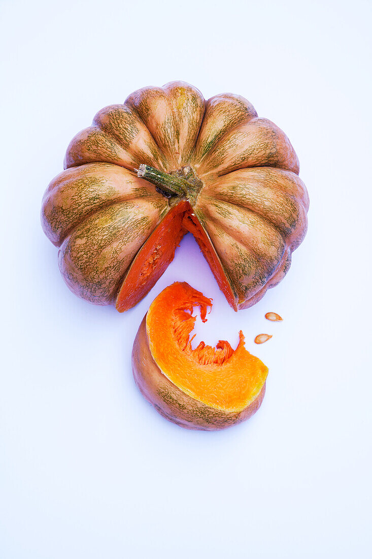 Pumpkin with a piece removed