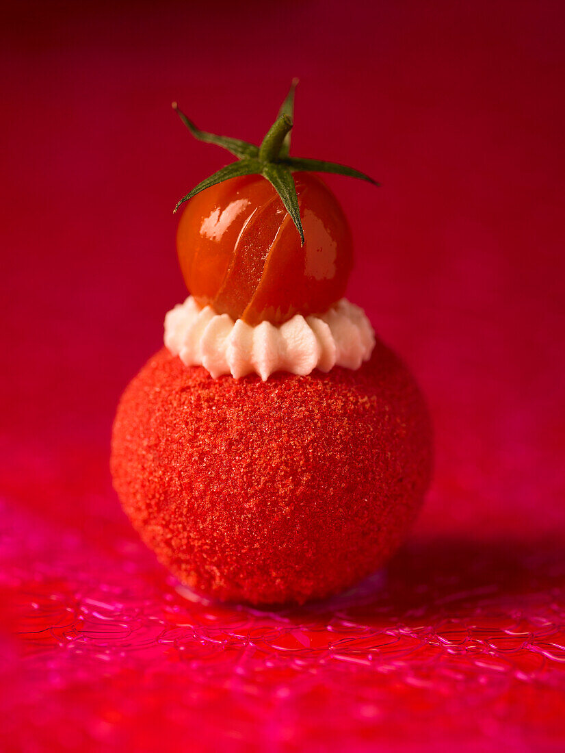 Religieuse de tomates (French tomato dessert with cream cheese)