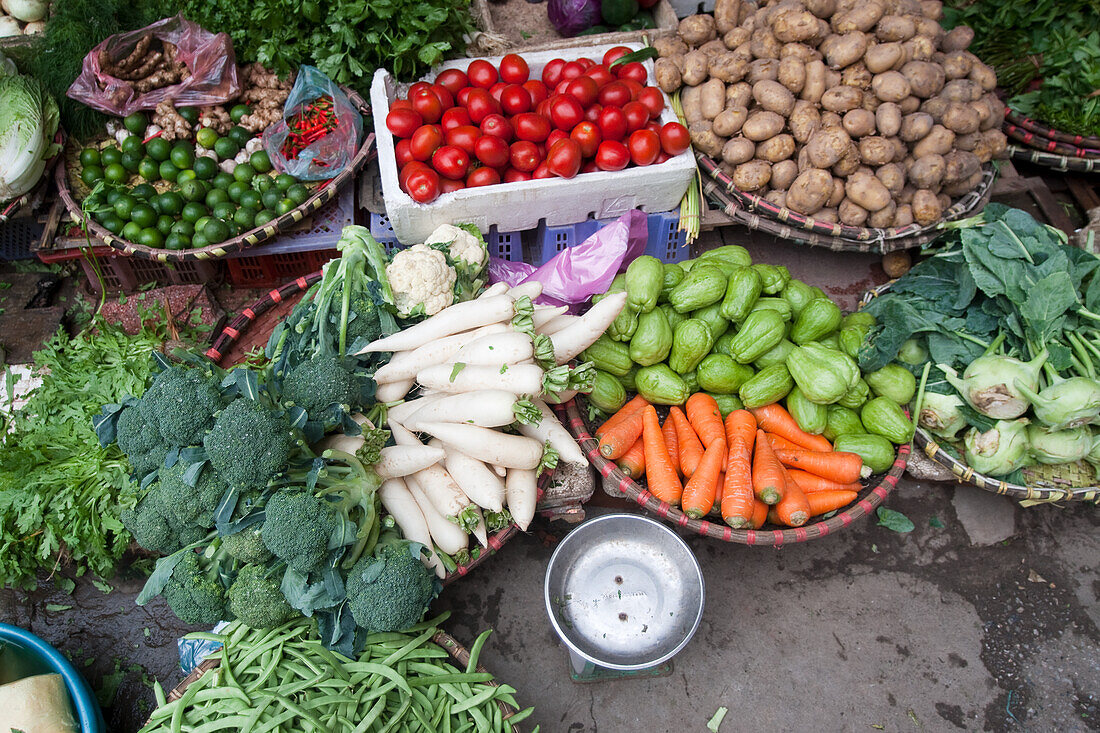 Various vegetables at a market (Vietnam)