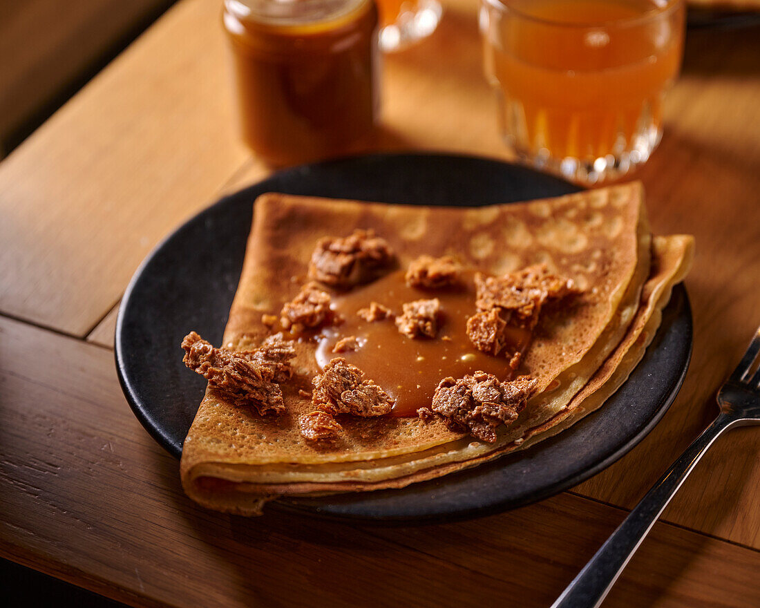 Crêpes with salted caramel butter