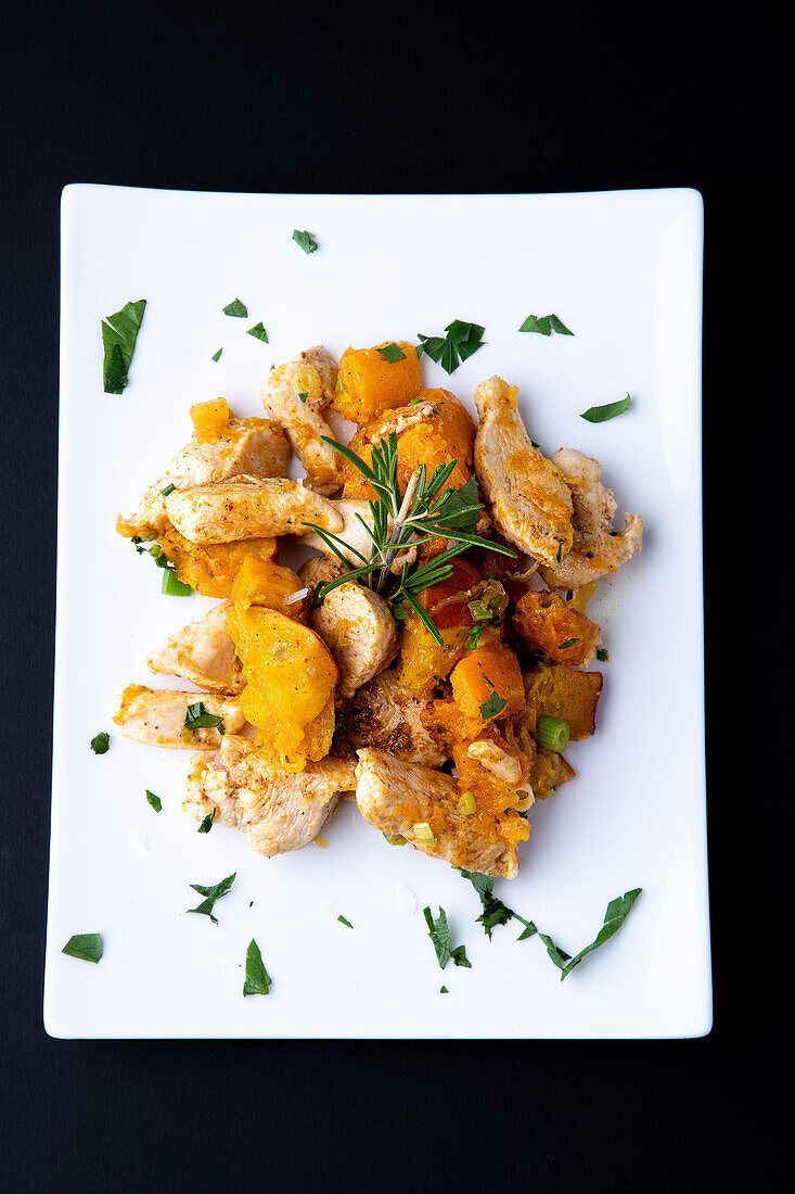 Chicken breast with pumpkin and herbs