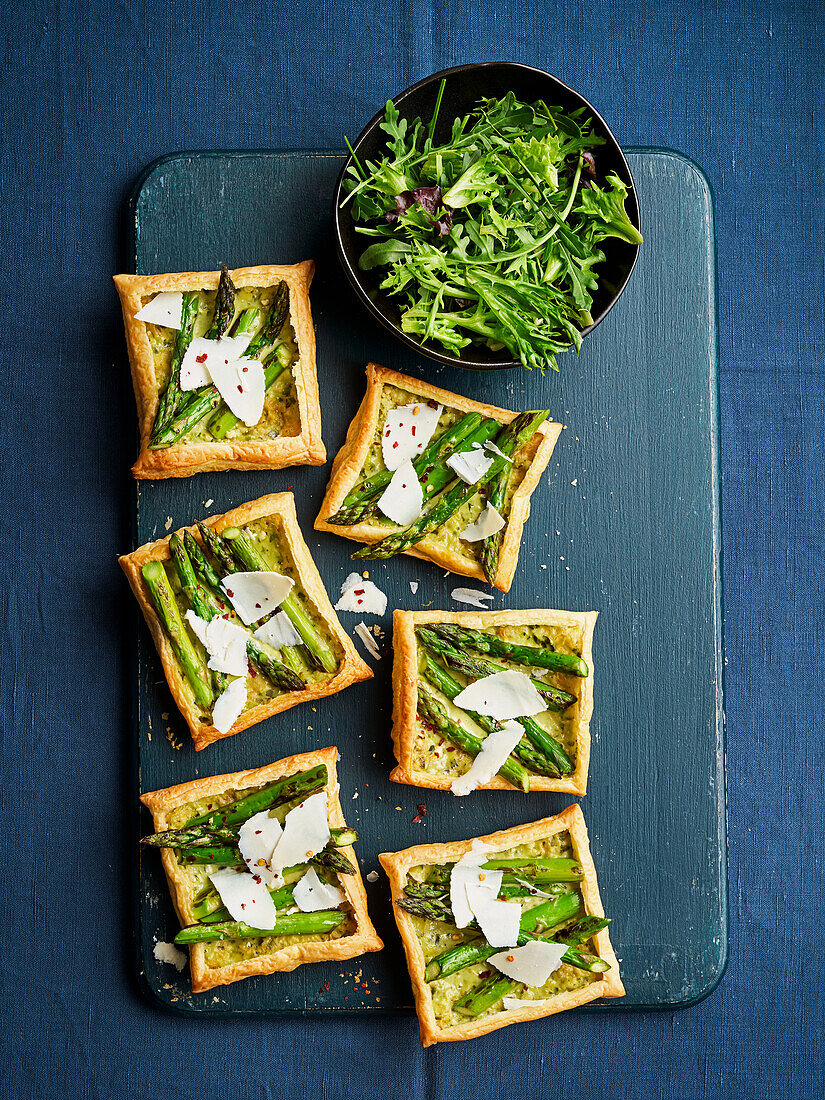 Asparagus ricotta tartelettes