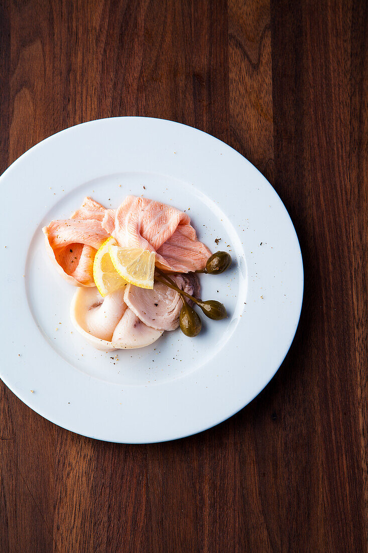 Antipasti with fish and capers