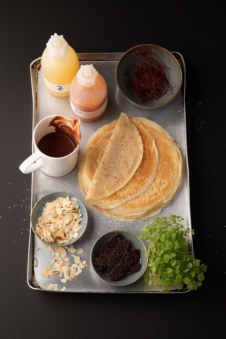 Ingredients for crepe desserts