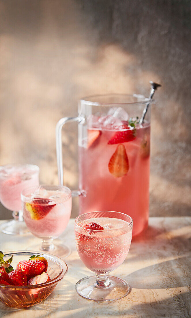 Strawberry Elderflower Rose Punch