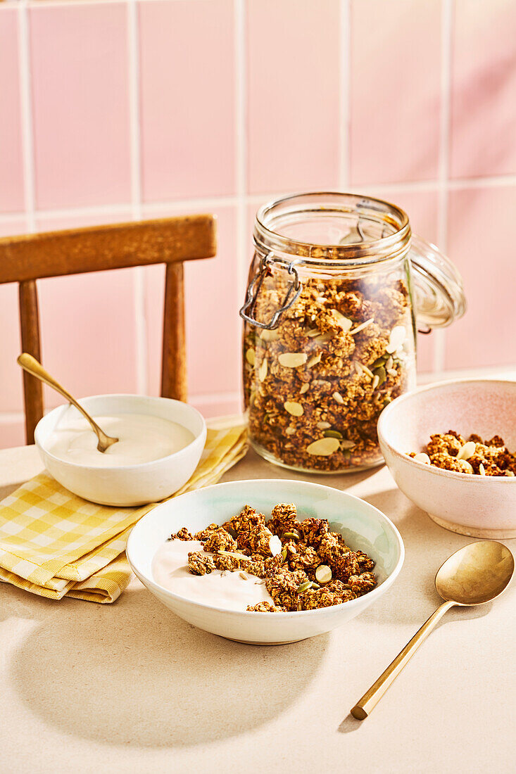 Healthy homemade granola muesli