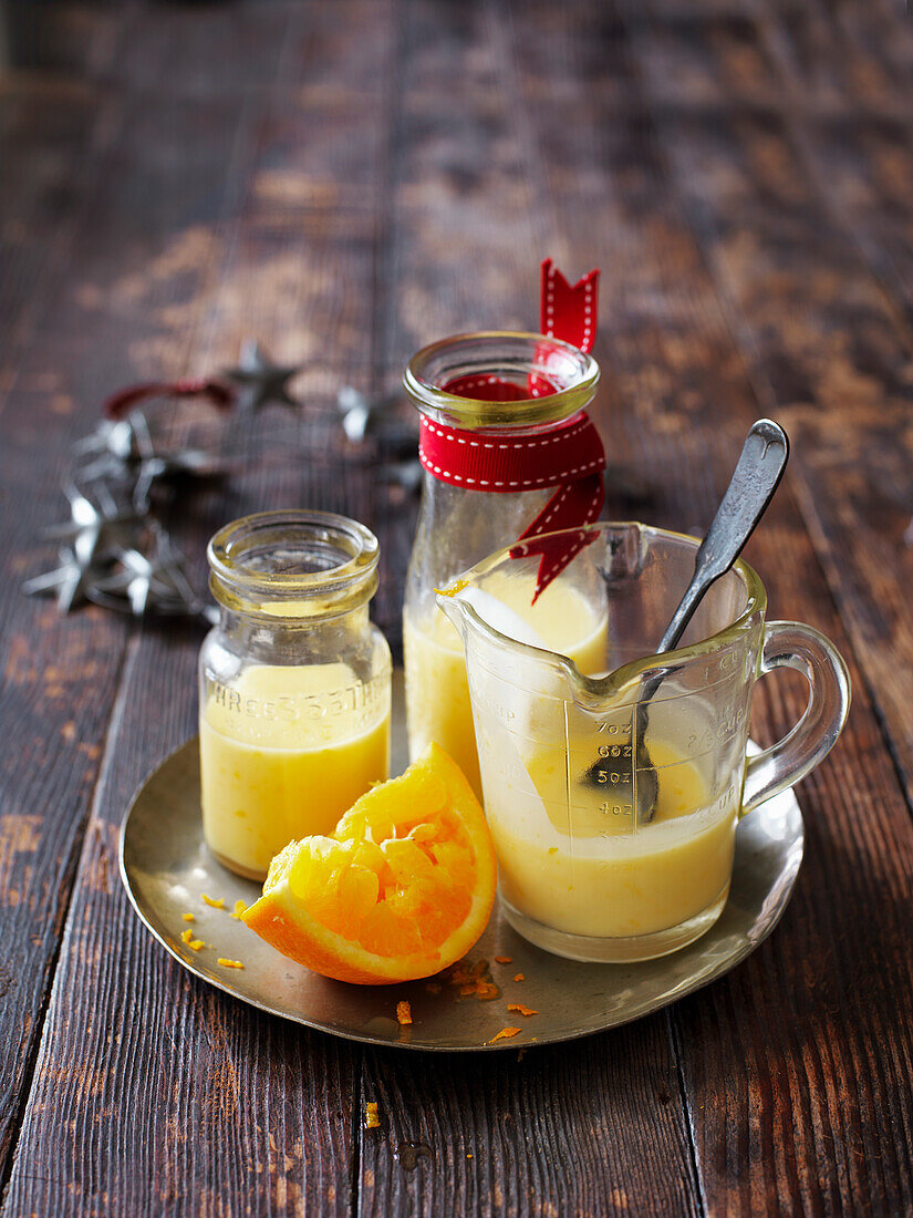 Orange liqueur custard