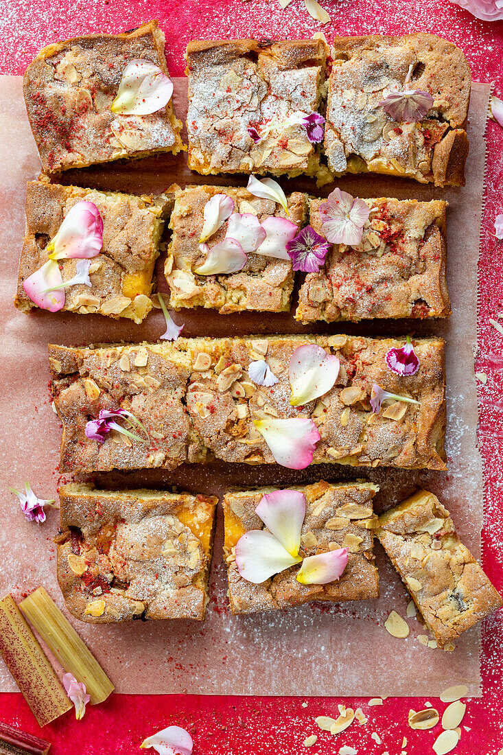 Rhubarb custard cake