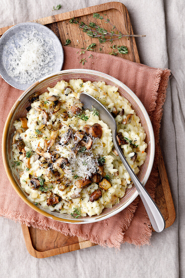 Creamy mushroom risotto