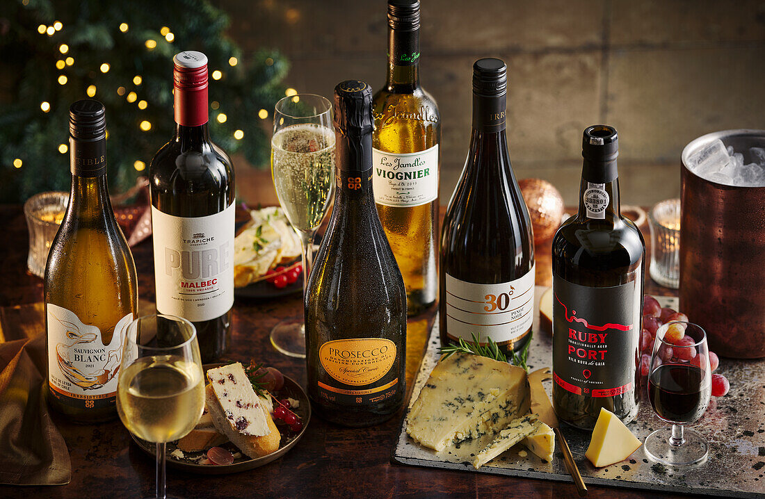 Wine and cheese in a festive atmosphere