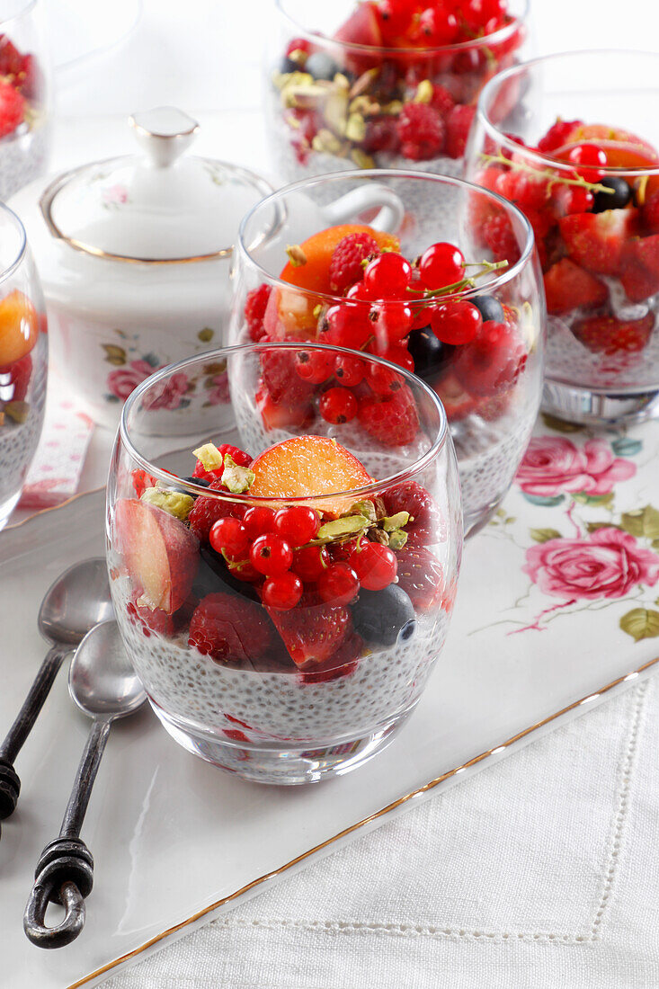 Chia pudding with summer fruit