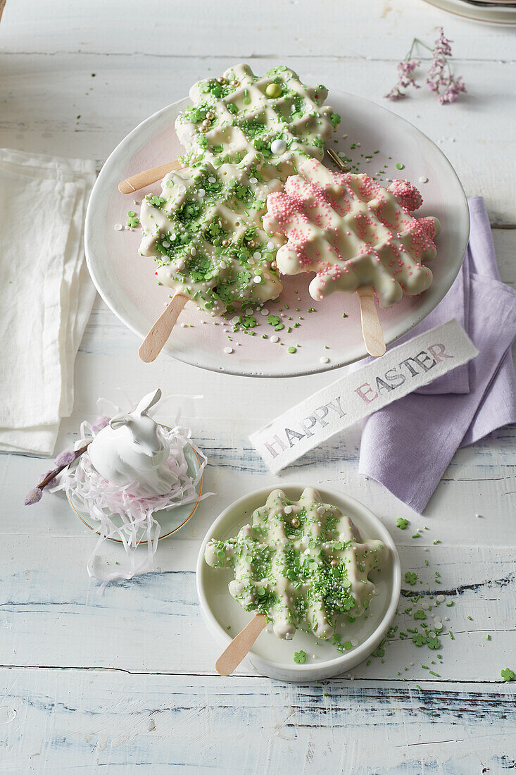 Waffle Lollies for Easter