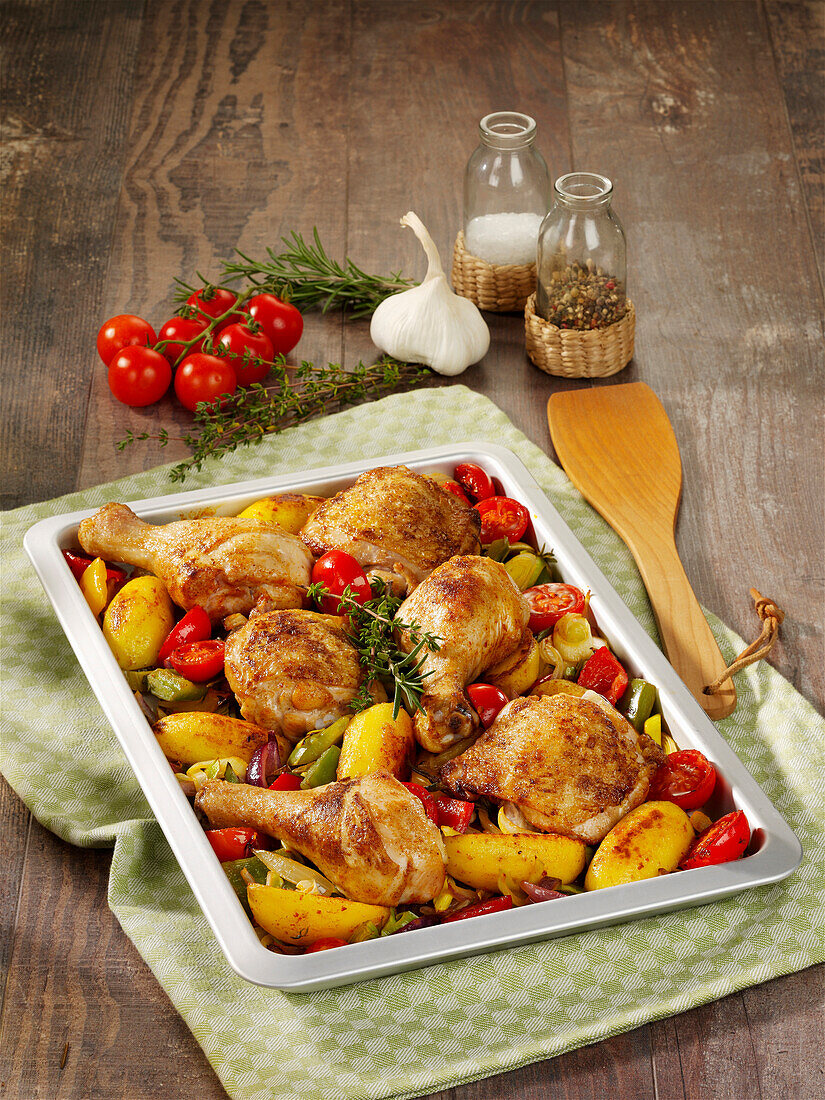 Chicken on vegetables