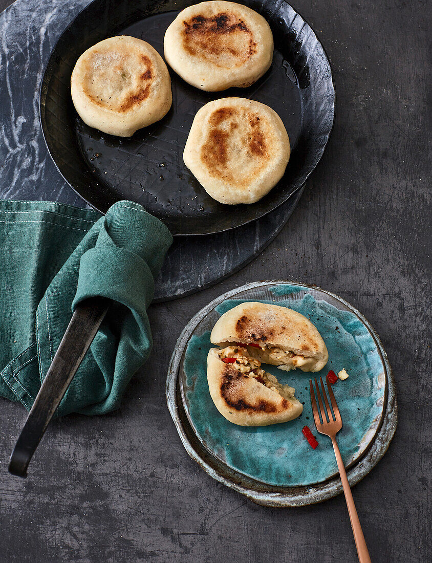 Stuffed pan patties