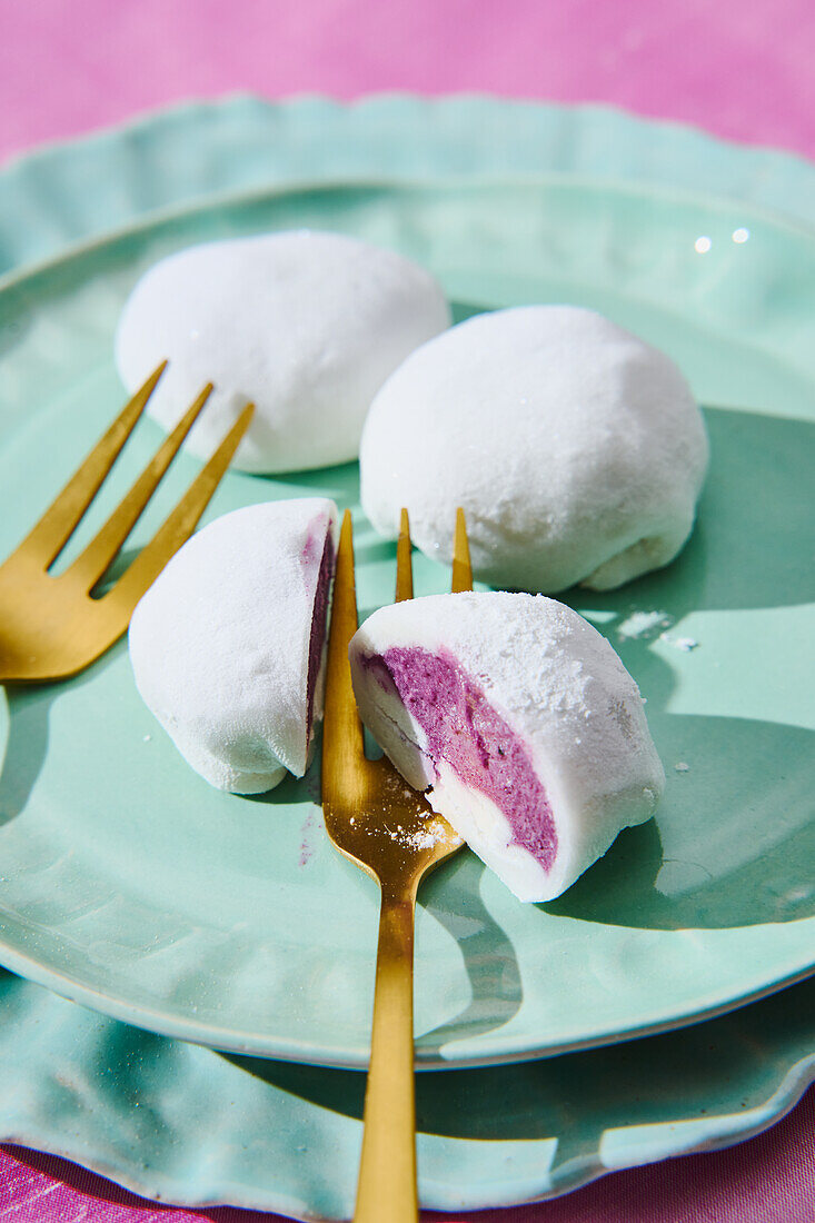Japanese mochi with ice cream filling