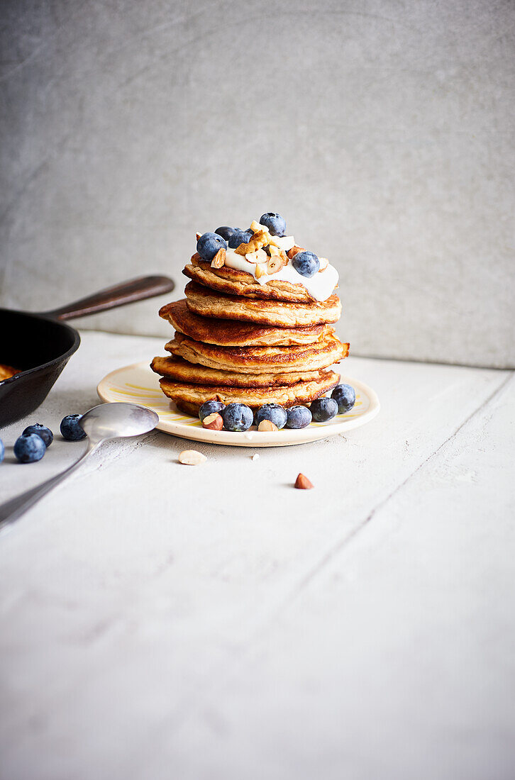 Protein pancakes with blueberries