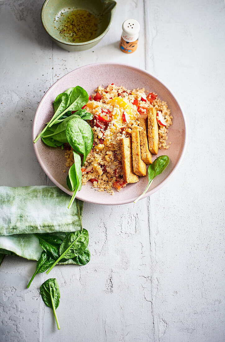 Quinoa salad with tofu