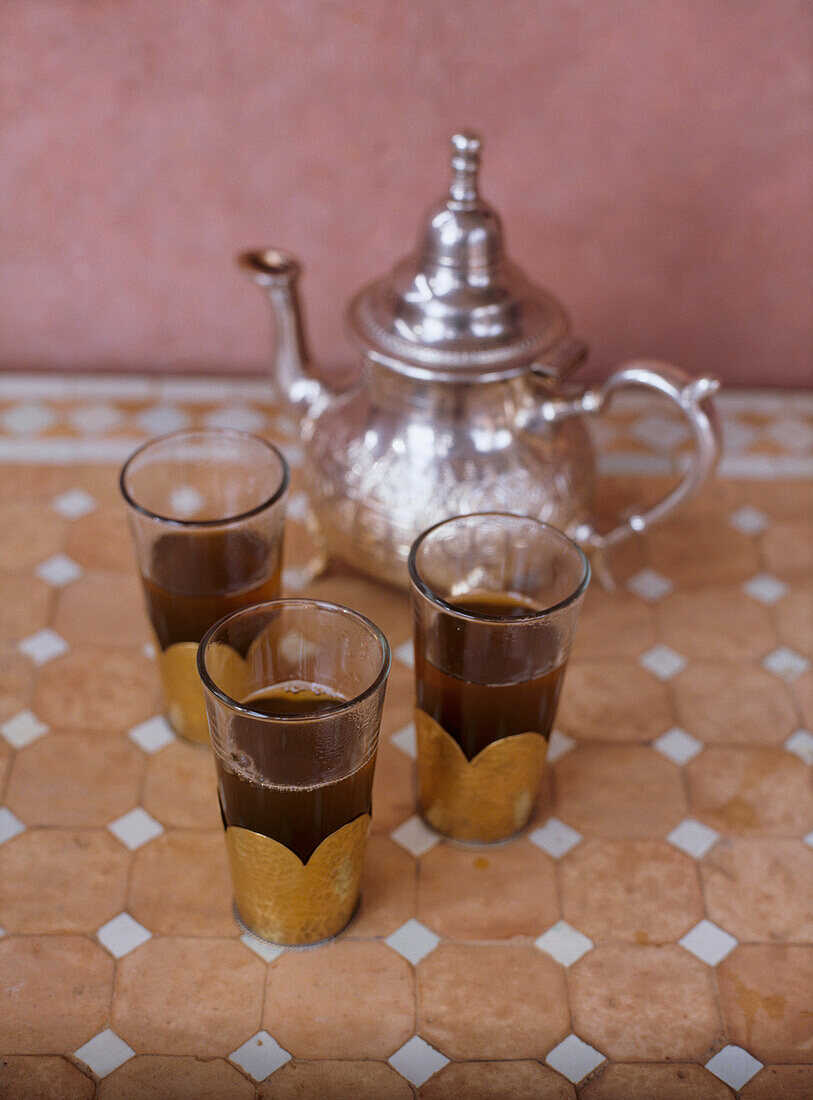 Moroccan still life with mint tea
