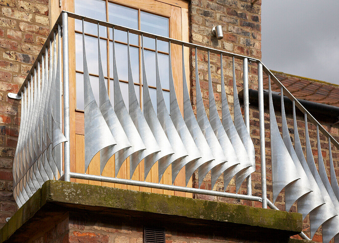 Balcony of modern farmhouse