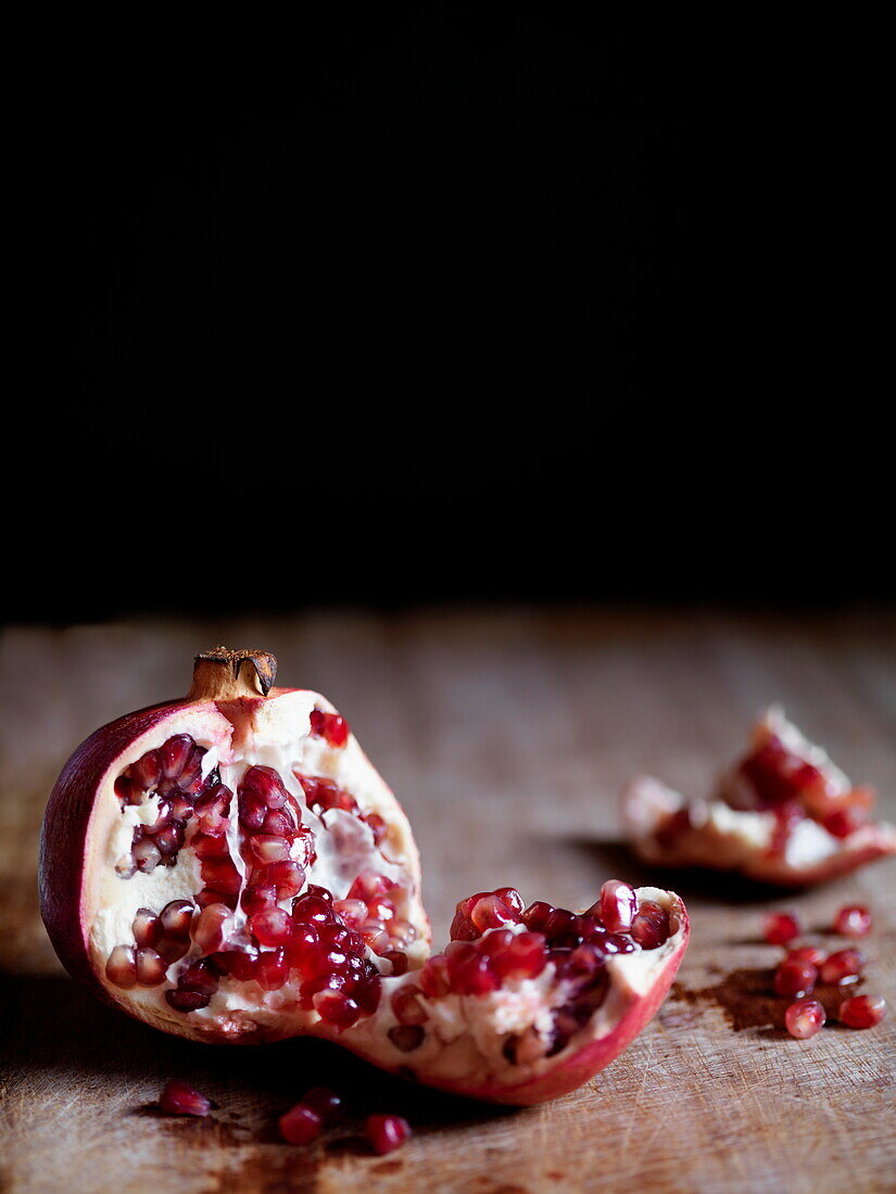 Pomegranate fruit and seeds Southend-on-sea Essex England UK