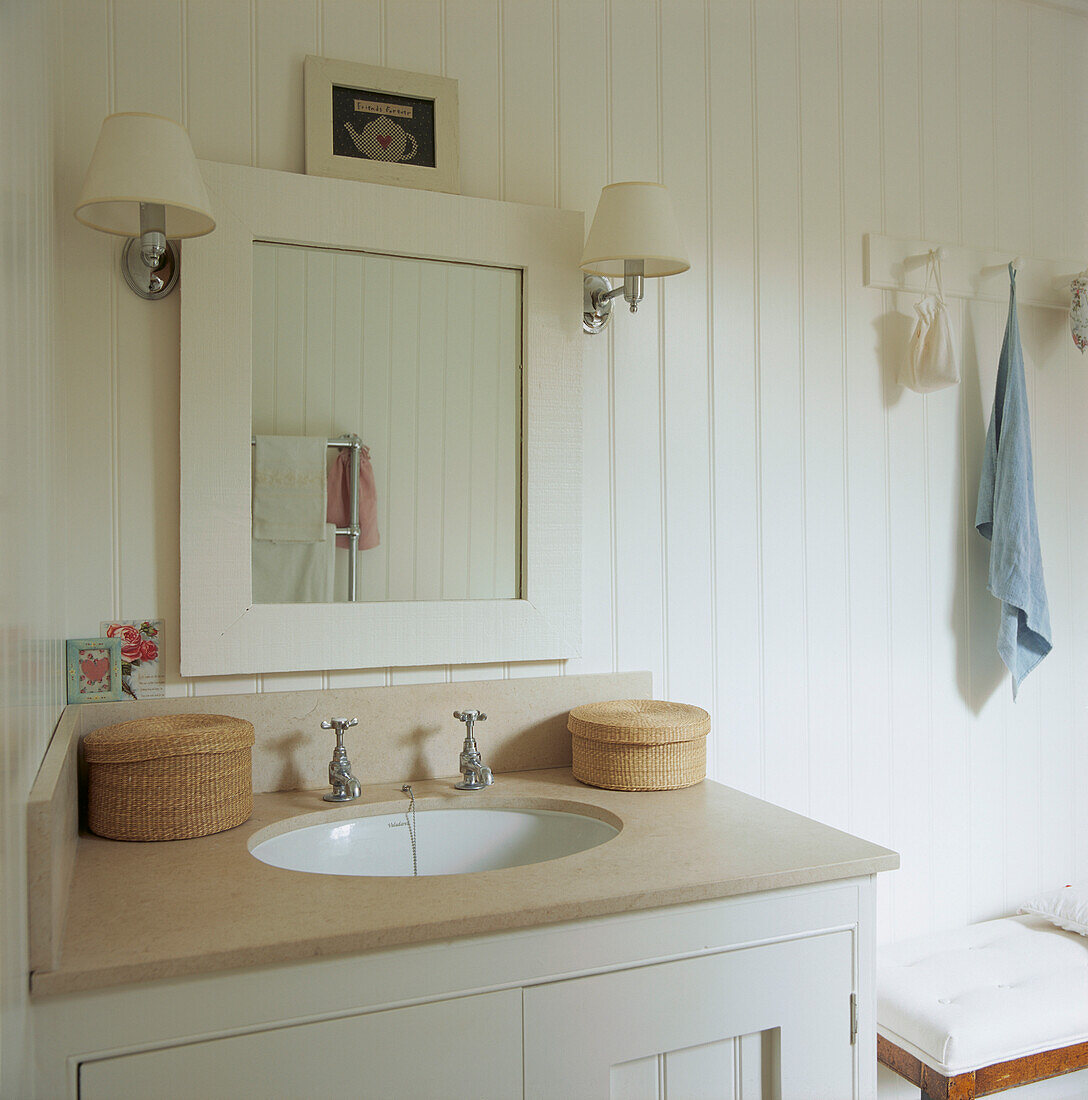 White bathroom in natural light