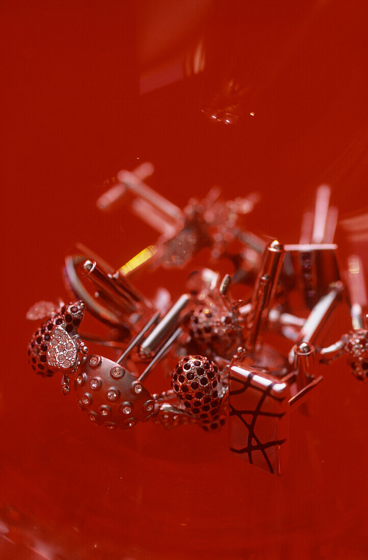 Detail of a collection of decorative cuff links