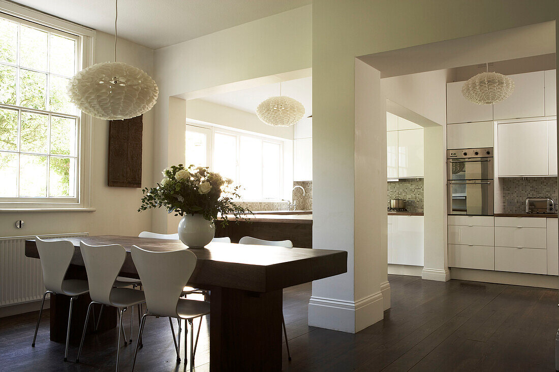 Interior of modern dining room