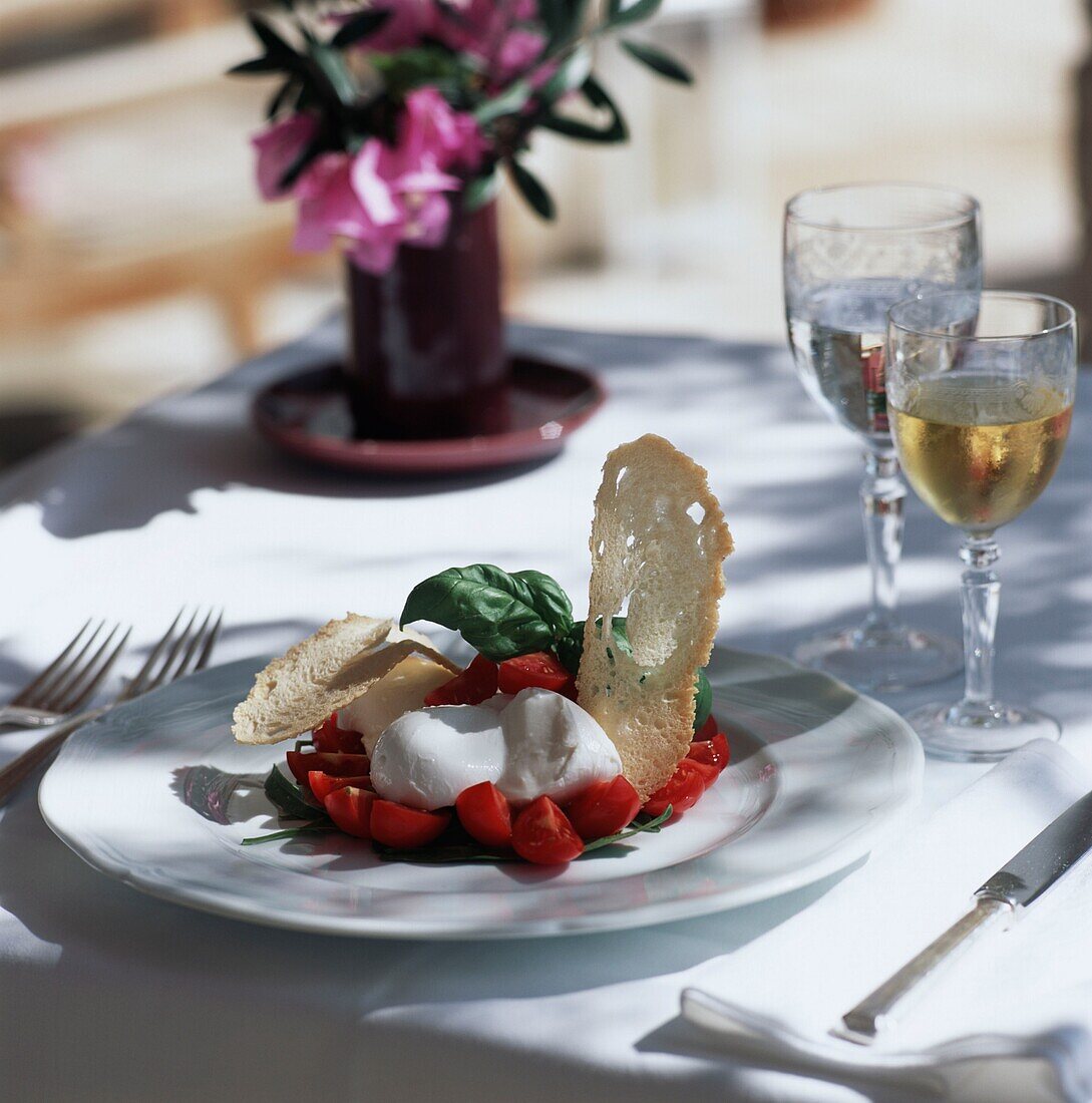 Ready-to-eat starter in luxury restaurant