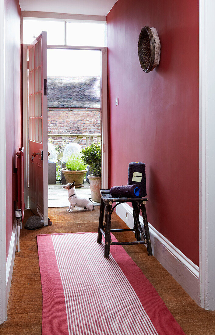 Hallway and back door of modern country home